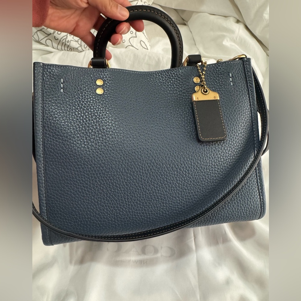 Coach Rogue 25 Denim Blue Pebbled Leather